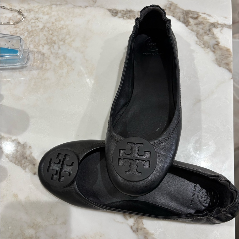 Tory Burch Black Leather Flats